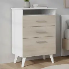 SILCOSIL - Cómoda 1 Puerta 2 Cajón(es) Zapatera 58x85x41 cm Blanco/Roble