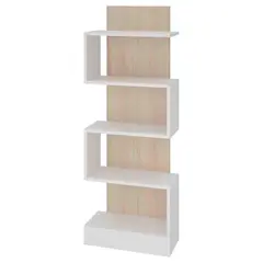 SILCOSIL - Librero Zig Zag MDP 5 Nivel(es) 45x120x20 cm Blanco/Roble