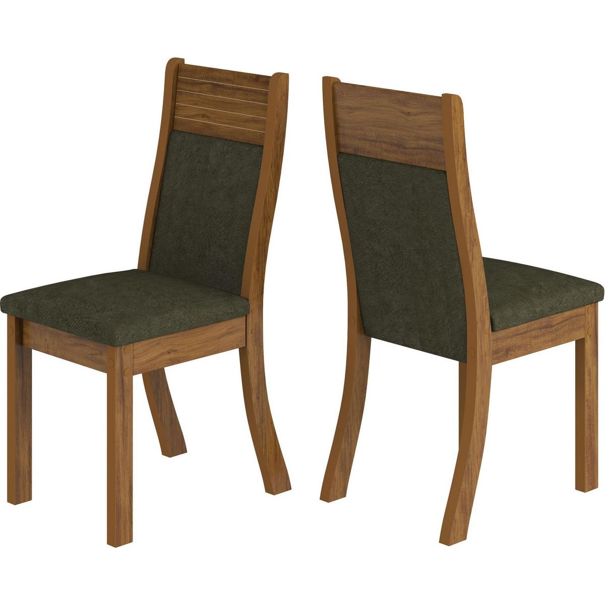 EXIT - Juego de Comedor Roma 6 Sillas Mesa Rectangular 80x79x160 cm Café