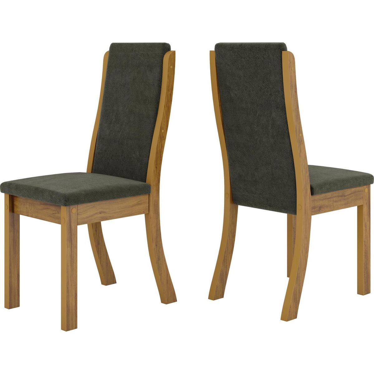 EXIT - Juego de Comedor Bélgica 6 Sillas Mesa Rectangular 90x80x160 cm Negro/Café