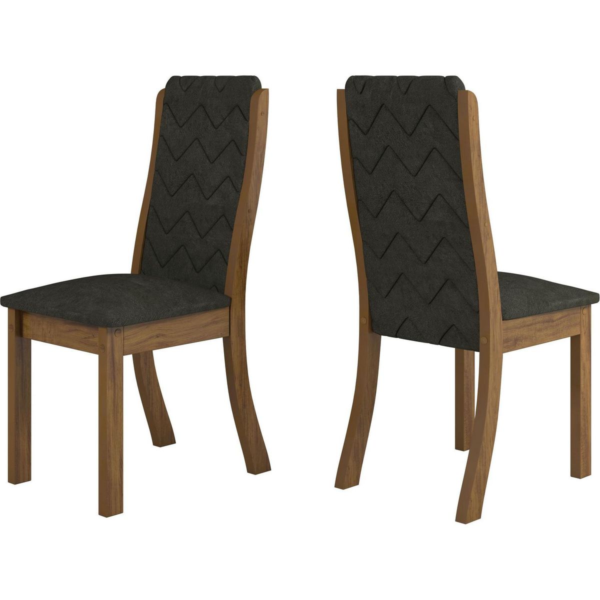 EXIT - Juego de Comedor Cali 4 Sillas Mesa Cuadrada 90x79x90 cm Negro/Café