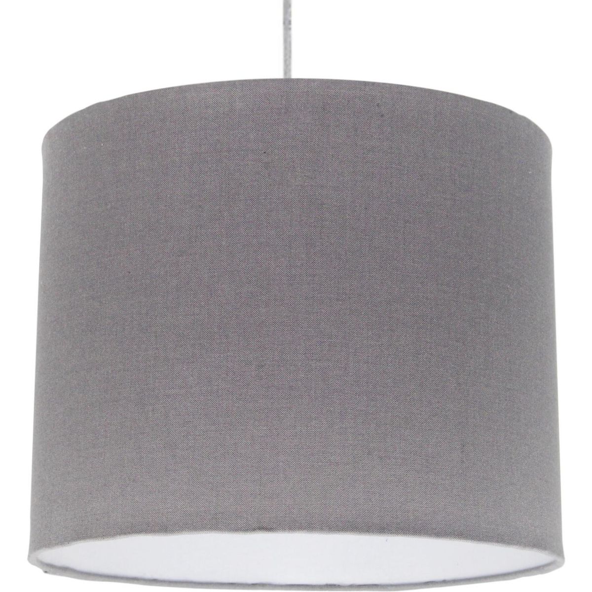 LIGHTING - Lámpara Colgante Lisa 1 Luz Tela Gris