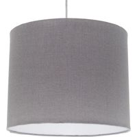Lámpara Colgante Lisa 1 Luz Tela Gris