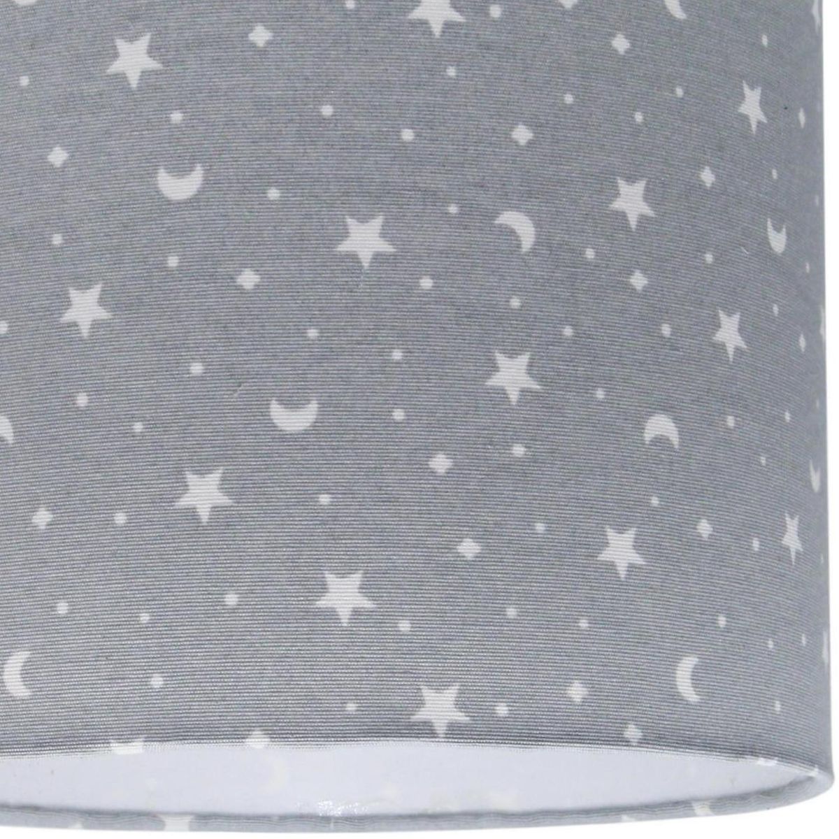 LIGHTING - Lámpara Colgante Luna 1 Luz Tela Gris