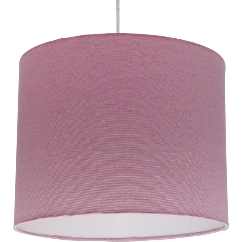 LIGHTING - Lámpara Colgante Lisa 1 Luz Tela Rosa 25 cm