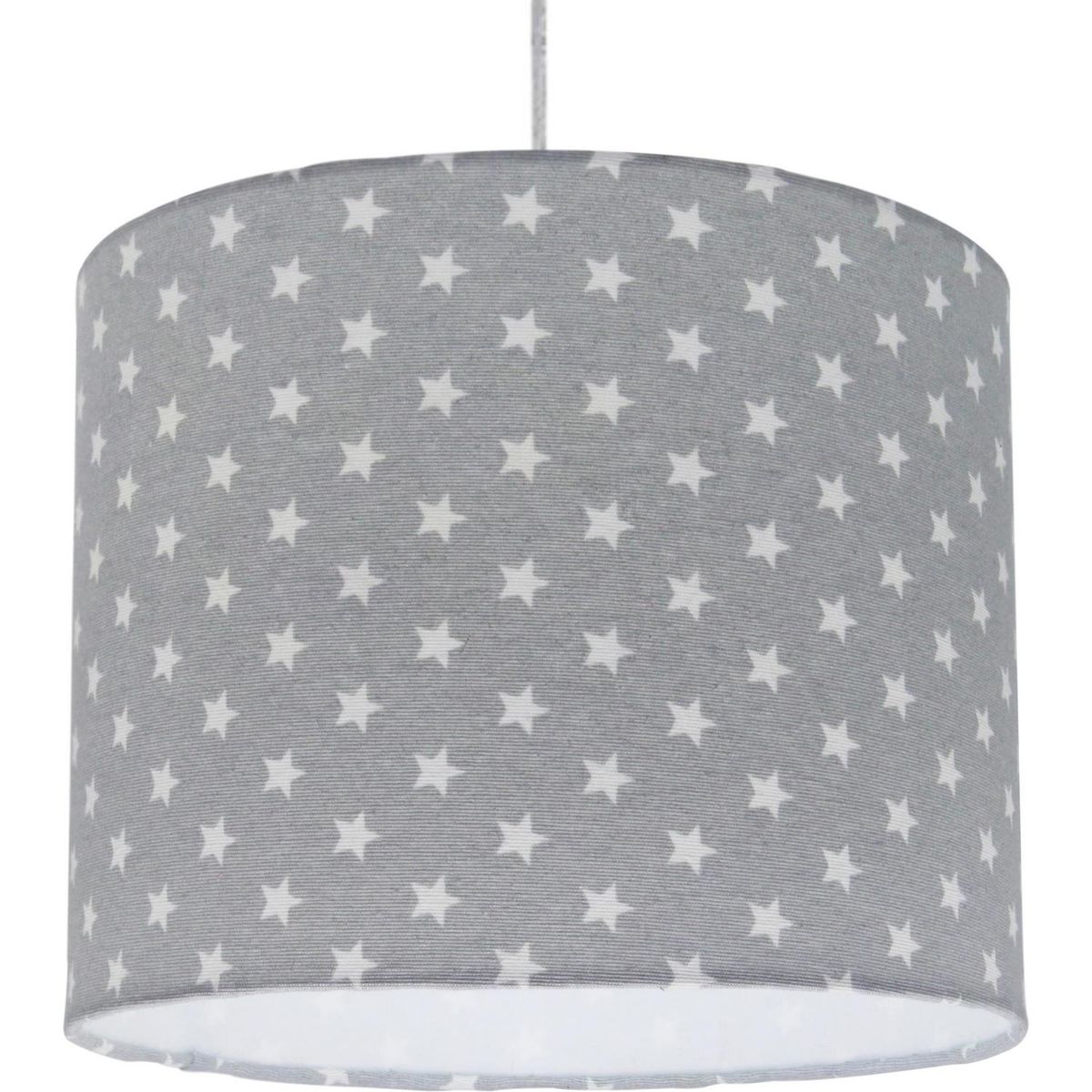 LIGHTING - Lámpara Colgante Estrellas 1 Luz Tela Gris