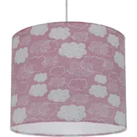 Lámpara Colgante Nube 1 Luz Tela Rosa