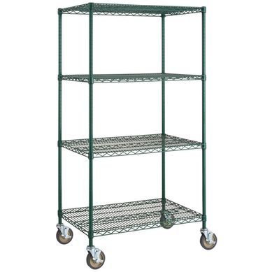 Estante con ruedas 61x91x175cm acero epxico verde