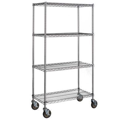 Estante con ruedas 46x91x175 cm acero cromado