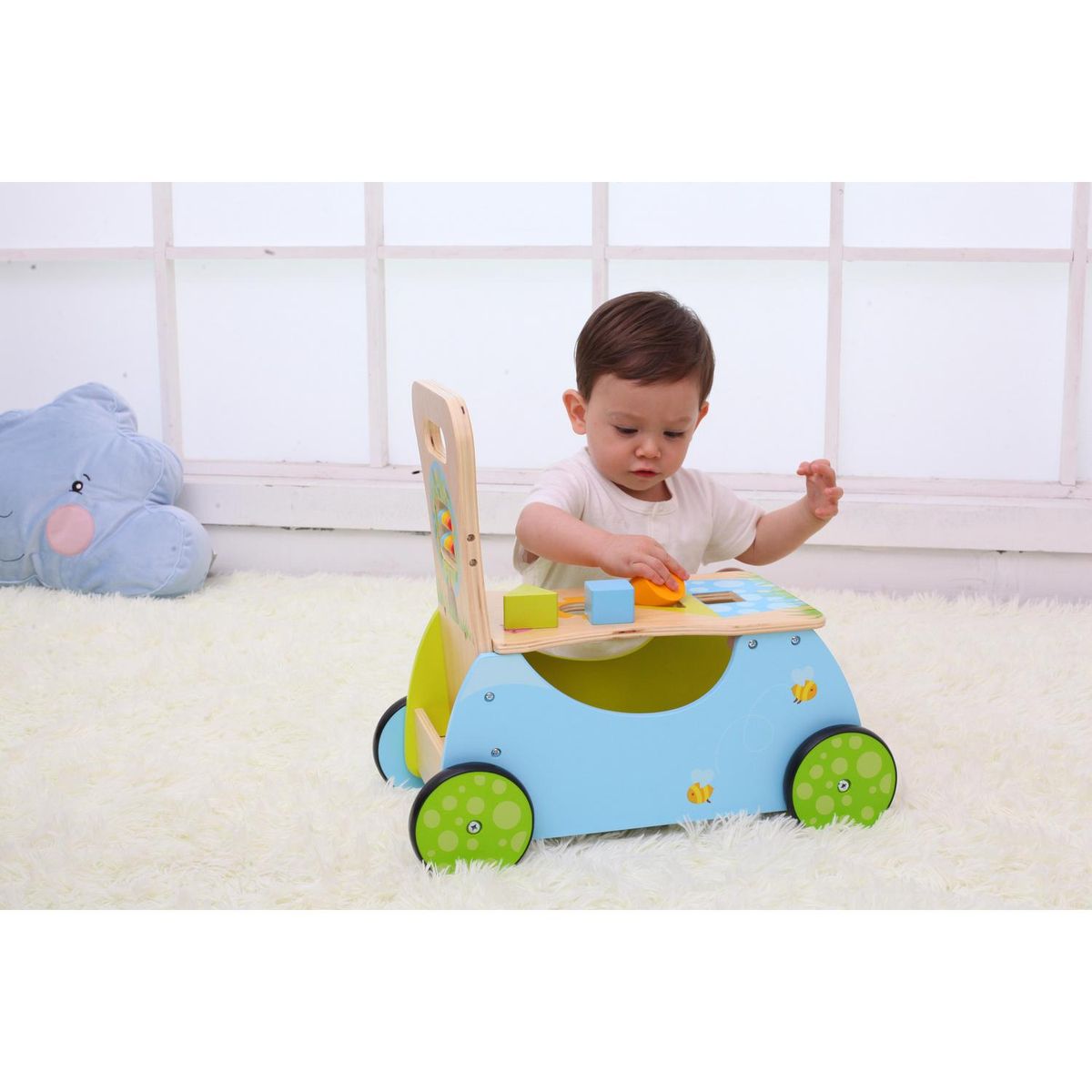 KIDSCOOL - Correpasillo Didáctico Celeste/verde Recién nacido