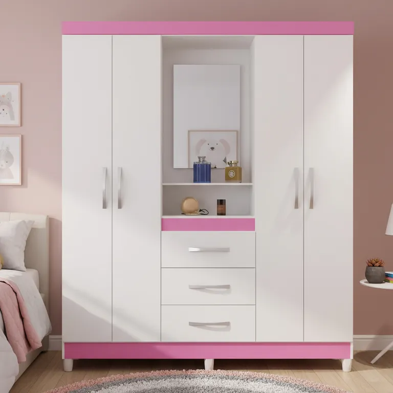HOME MOBILI Clóset 4 Puerta(s) 3 Cajón(es) 4 Repisa(s) 161x188x40 cm Multicolor