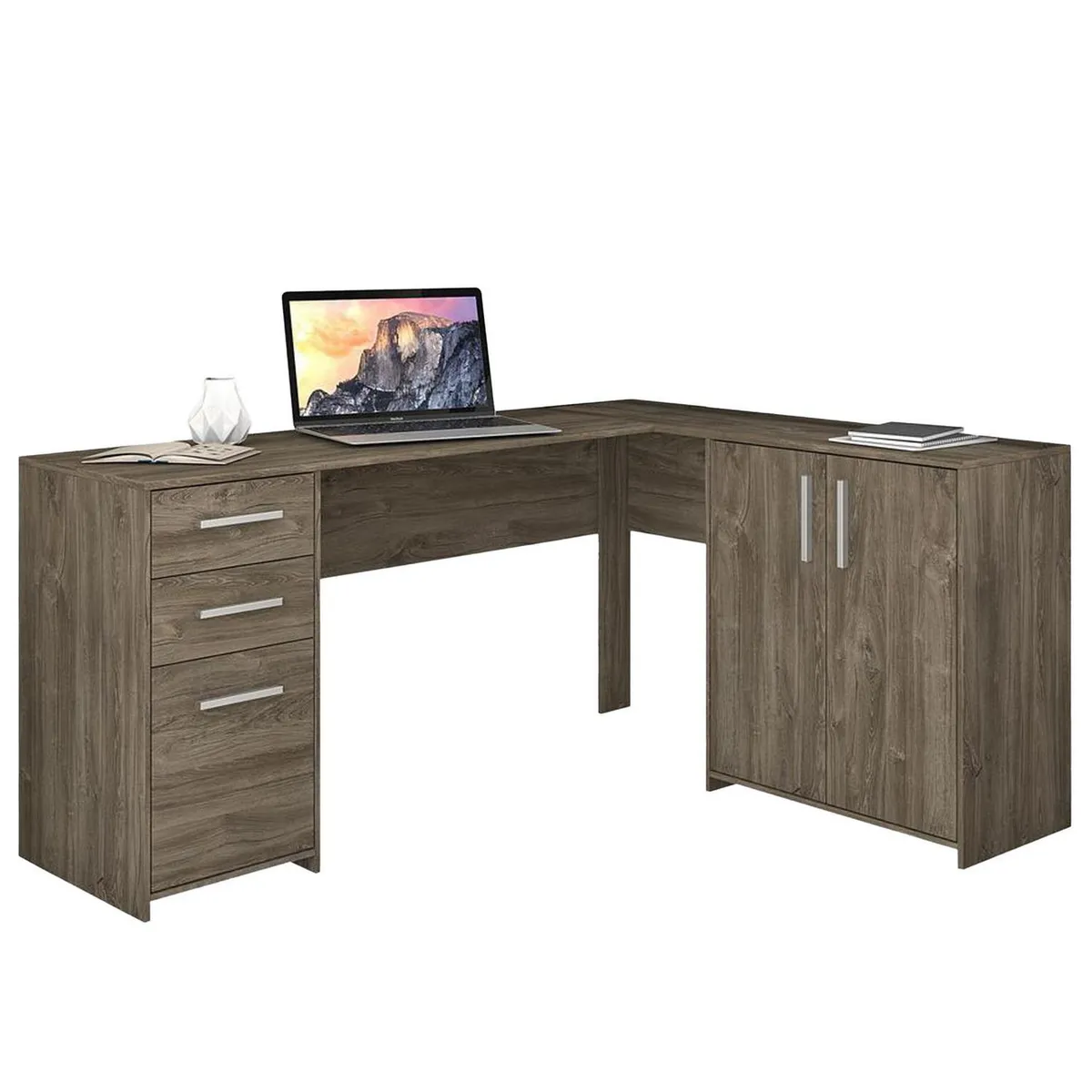 HOME MOBILI - Escritorio 74x157x45 cm café