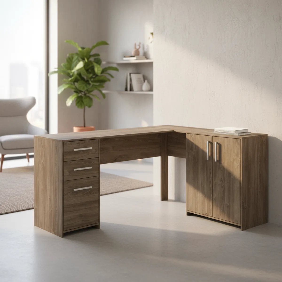 HOME MOBILI - Escritorio 74x157x45 cm café