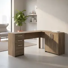 HOME MOBILI - Escritorio 74x157x45 cm café