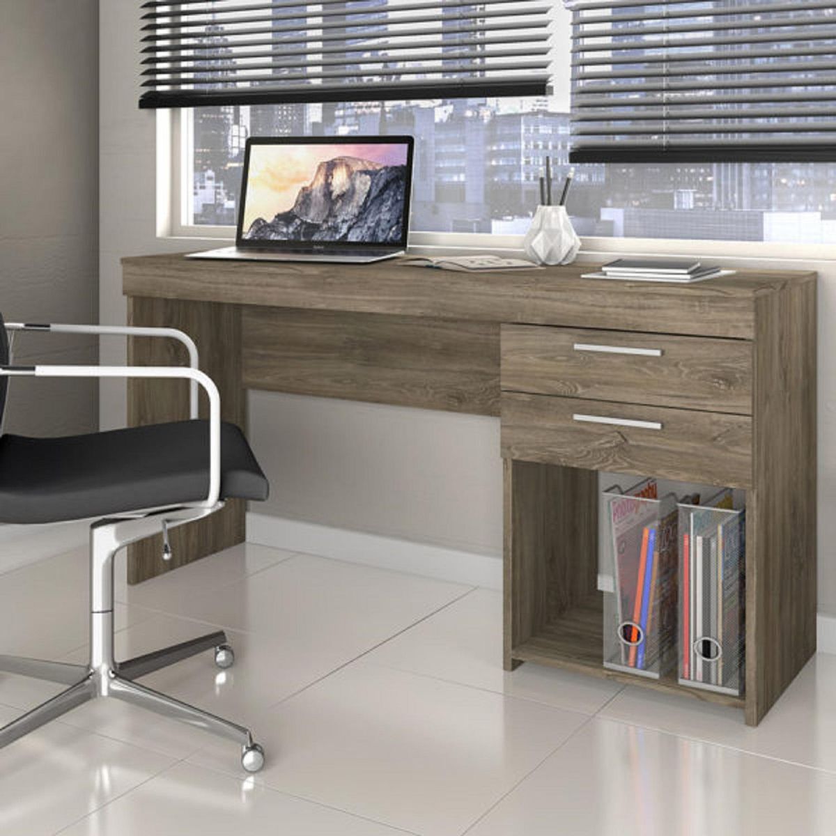 HOME MOBILI - Escritorio 76x121x43 cm café