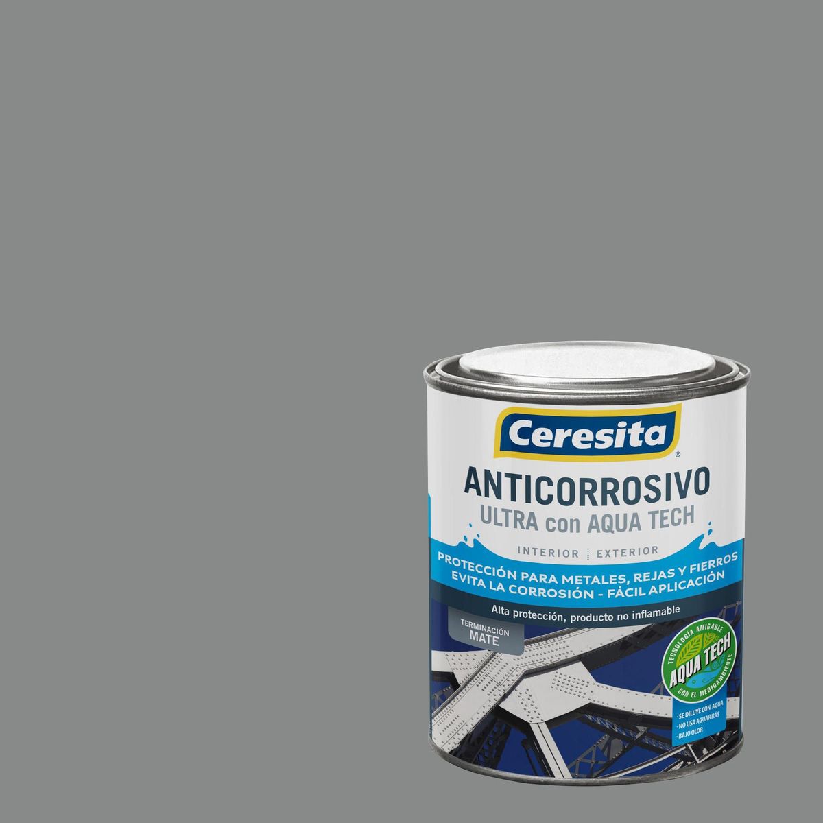 CERESITA - Anticorrosivo Aquatech Tarro 0.25 galón(es) Mate Gris