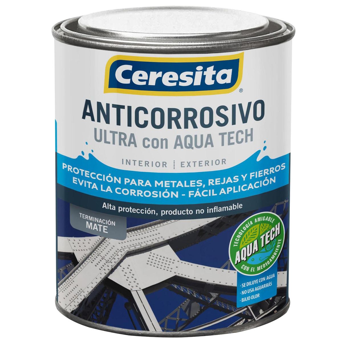 CERESITA - Anticorrosivo Aquatech Tarro 0.25 galón(es) Mate Gris