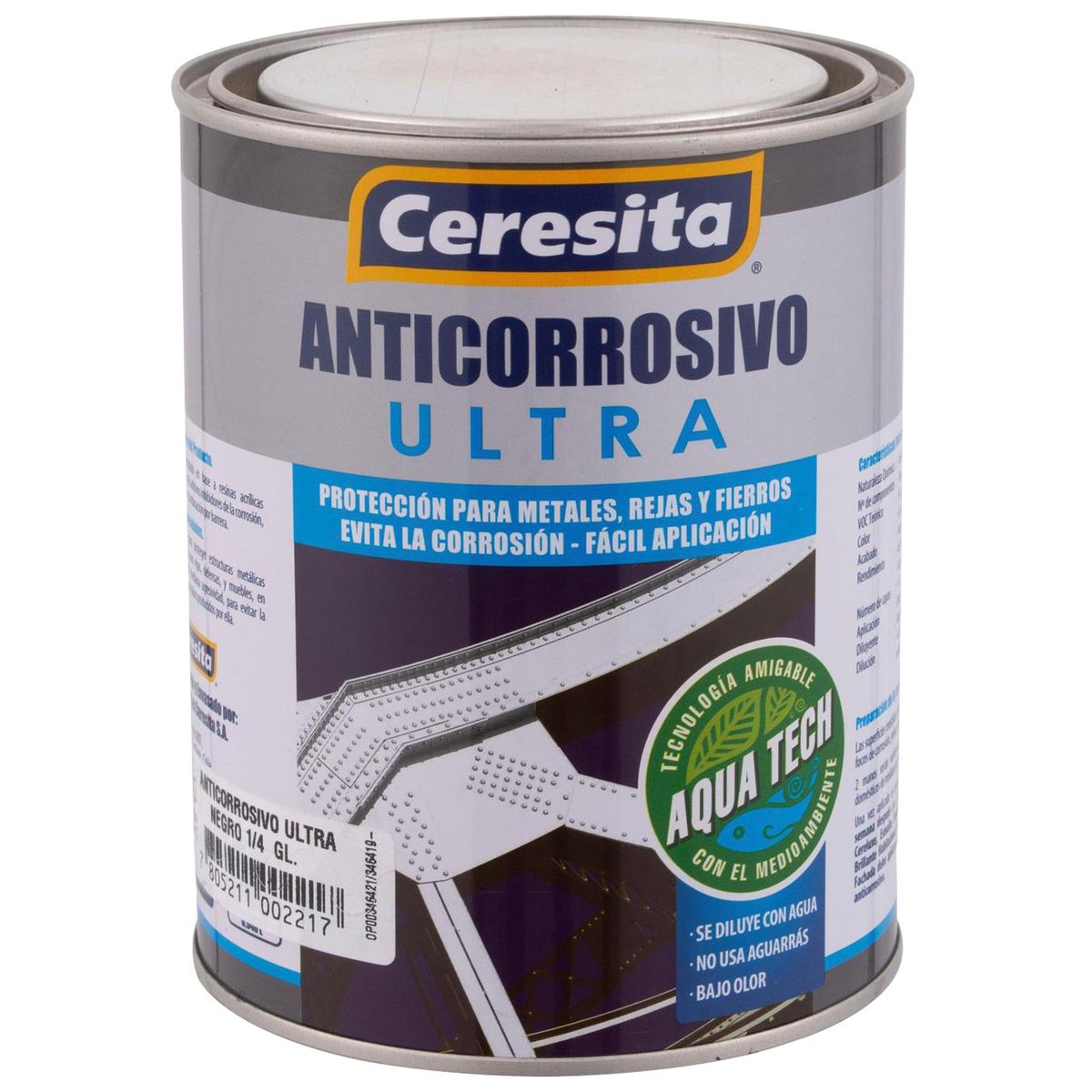 CERESITA - Anticorrosivo Aquatech Tarro 0.25 galón(es) Mate Negro