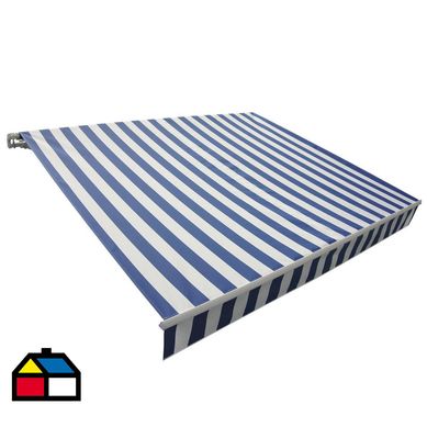 Toldo retrctil 250x395 cm Blanco/Azul