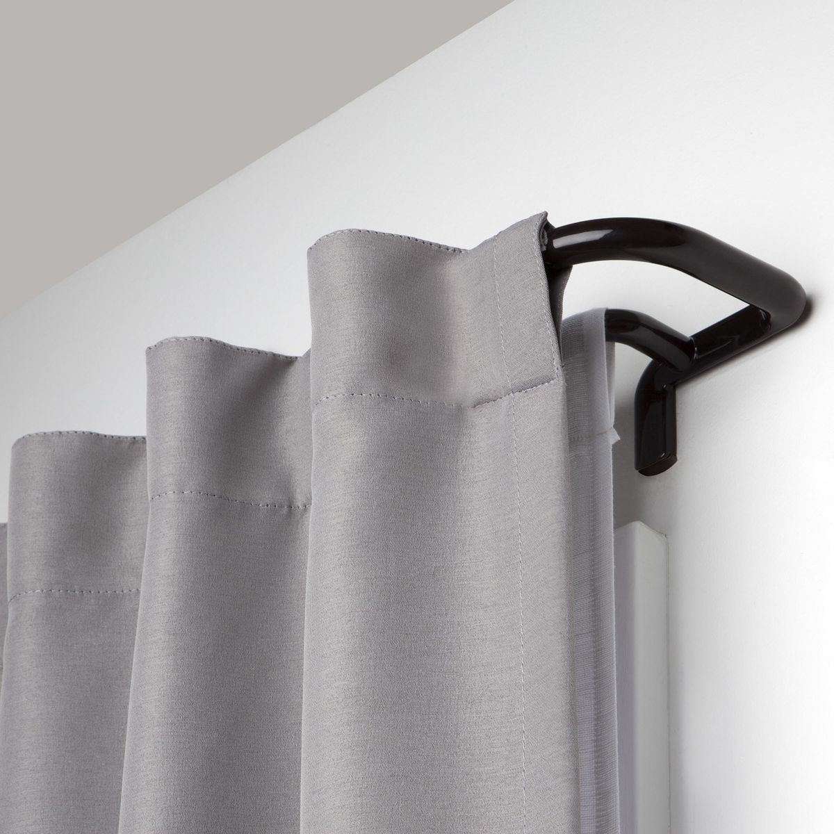 UMBRA - Set de Barra Cortina Doble 19 mm Extensible 122-223 cm Negro