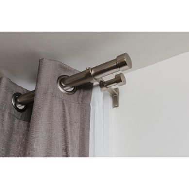 Set de Barra Cortina Doble 25 mm extensible 92-167 cm Negro