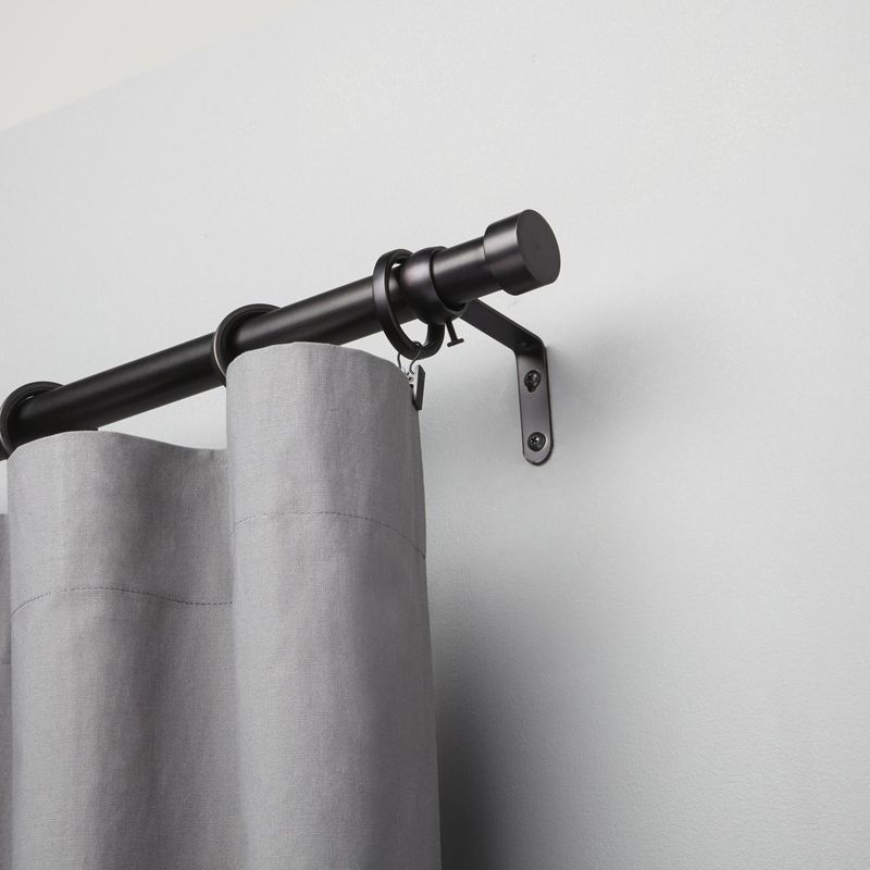 UMBRA - Set de Barra Cortina 25 mm extensible 168-304 cm Negro