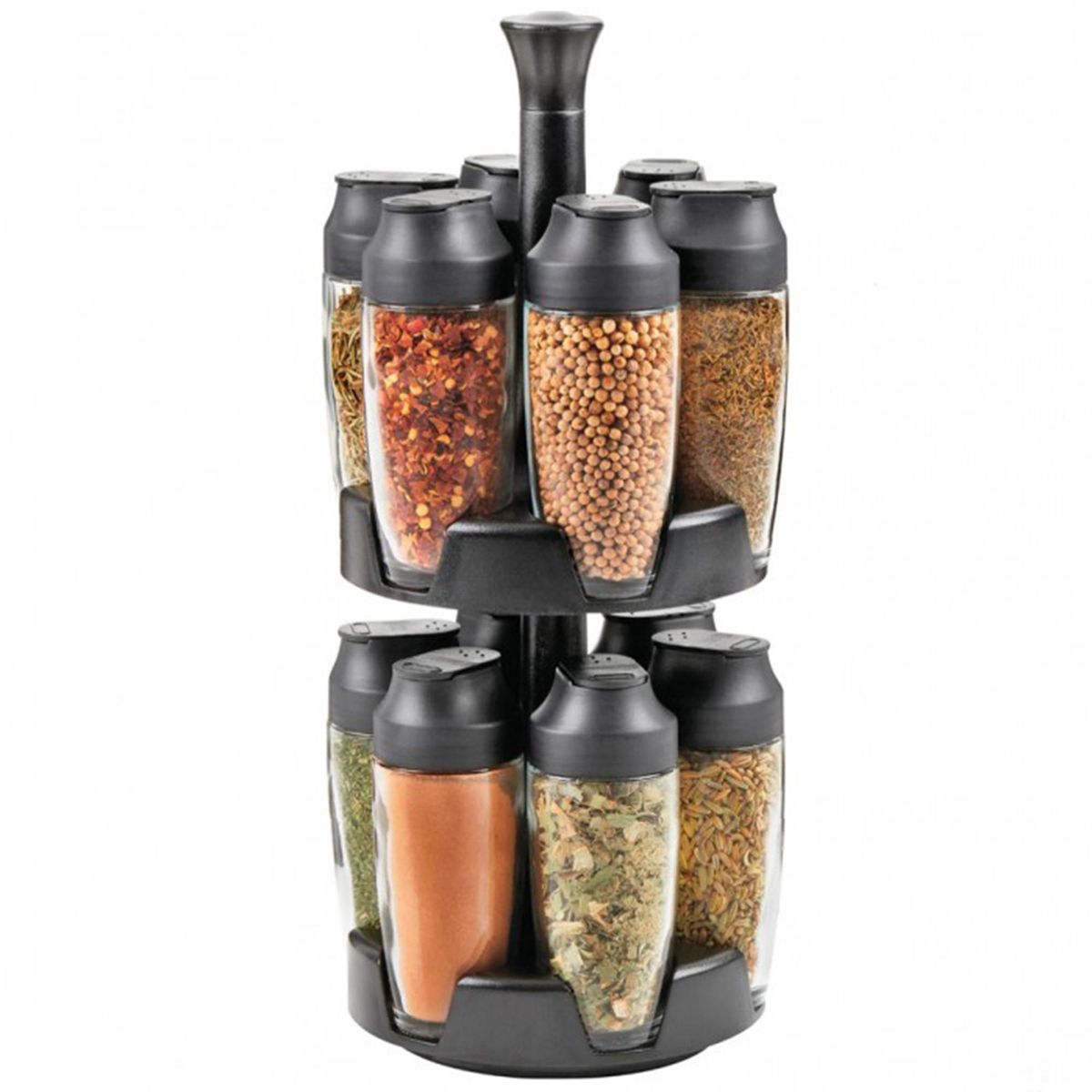 TRUDEAU - Especiero Giratorio Trudeau 12 Frascos con Rack Negro 80 ml