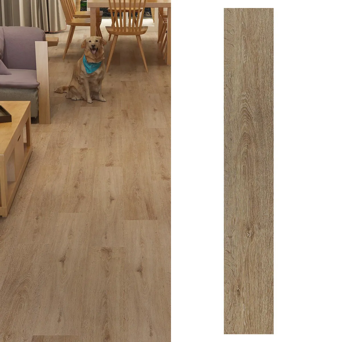 KLIPEN - Piso Vinílico 5.2 mm 18x122 cm Mandala latte Café 2.2 m2