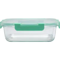 Contenedor de Alimento Rectangular con Tapa Clip Vidrio 1000 ml