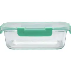 JUST HOME COLLECTION - Contenedor de Alimento Rectangular con Tapa Clip Vidrio 1000 ml