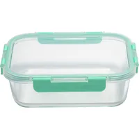 Contenedor de Alimento Rectangular con Tapa Clip Vidrio 1500 ml