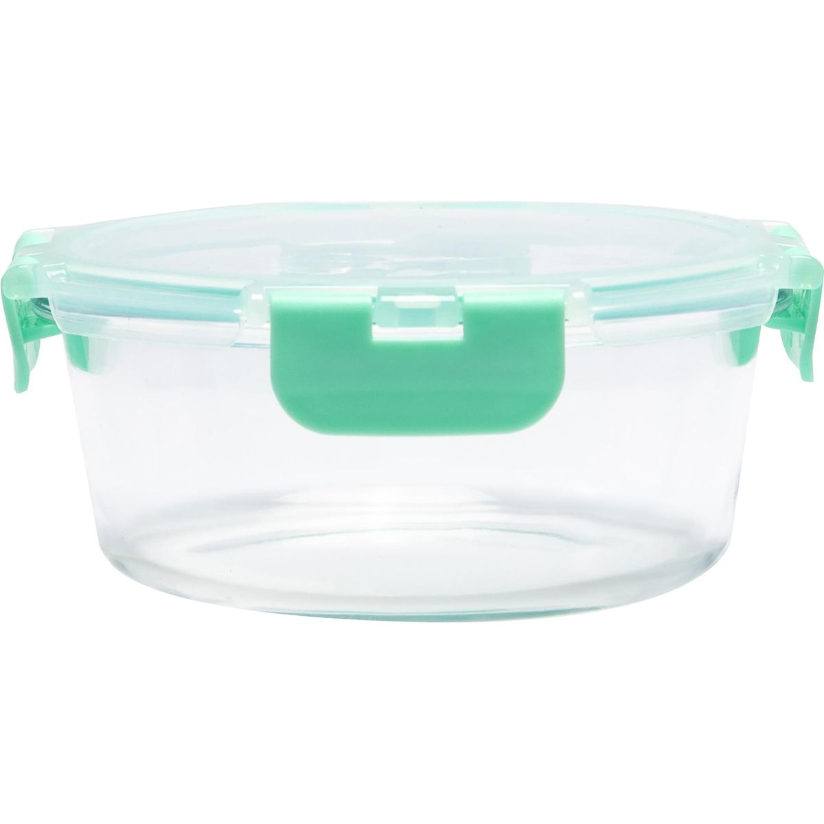 JUST HOME COLLECTION - Contenedor de Alimento Redondo con Tapa Clip Vidrio 600 ml