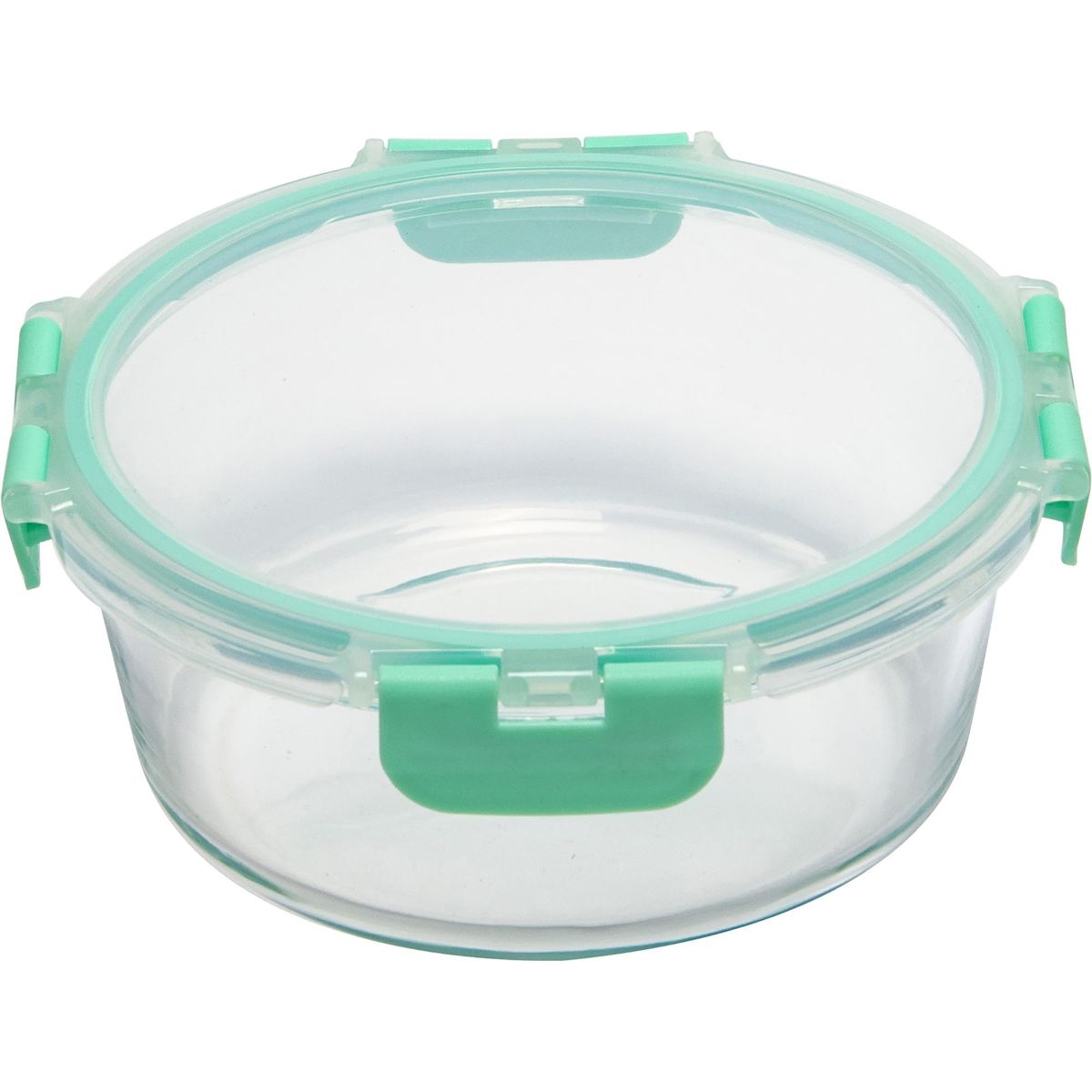 JUST HOME COLLECTION - Contenedor de Alimento Redondo con Tapa Clip Vidrio 950 ml