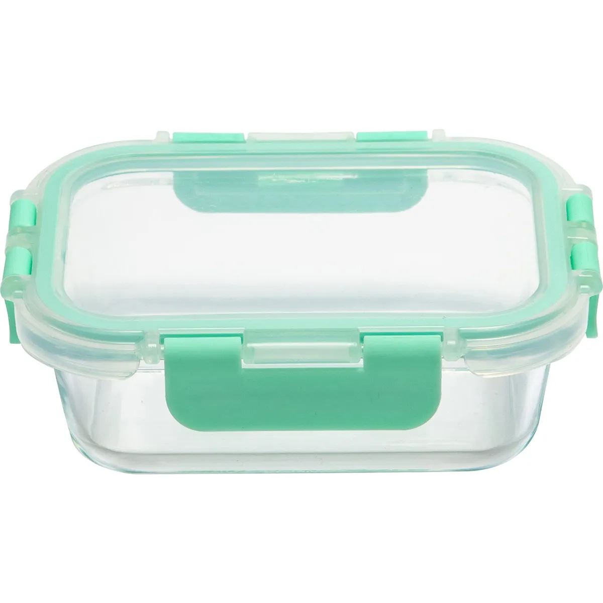 JUST HOME COLLECTION - Contenedor de Alimento Rectangular con Tapa Clip Vidrio 370 ml