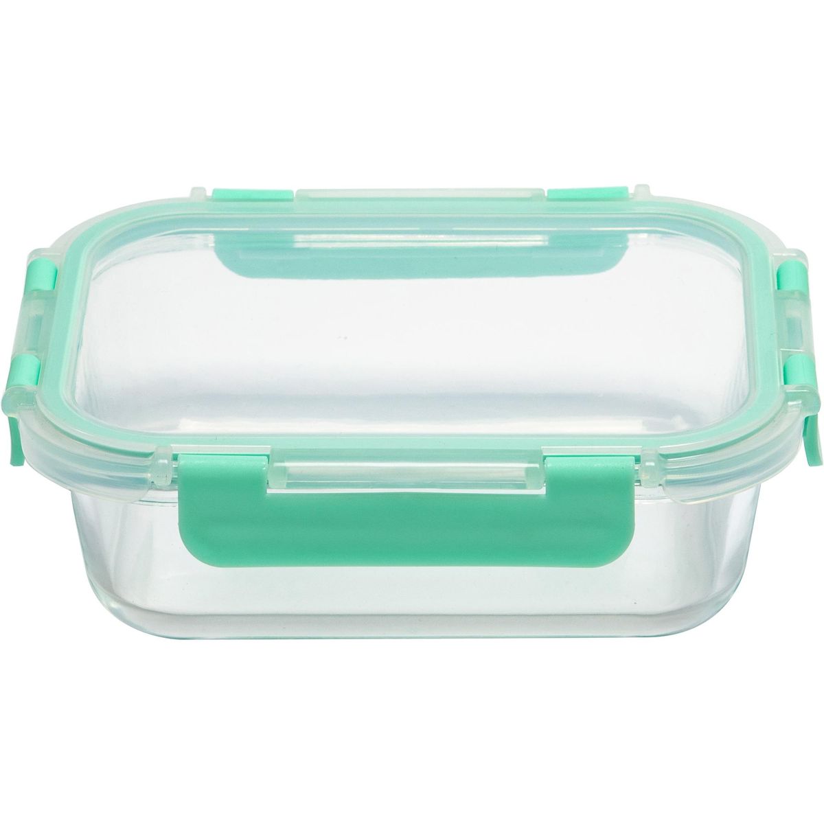 JUST HOME COLLECTION - Contenedor de Alimento Rectangular con Tapa Clip Vidrio 650 ml
