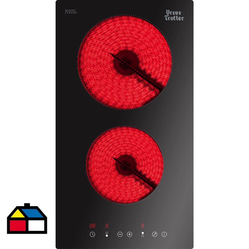 URSUS TROTTER - Encimera Vitrocerámica 2 Platos Negro VFTC-2P