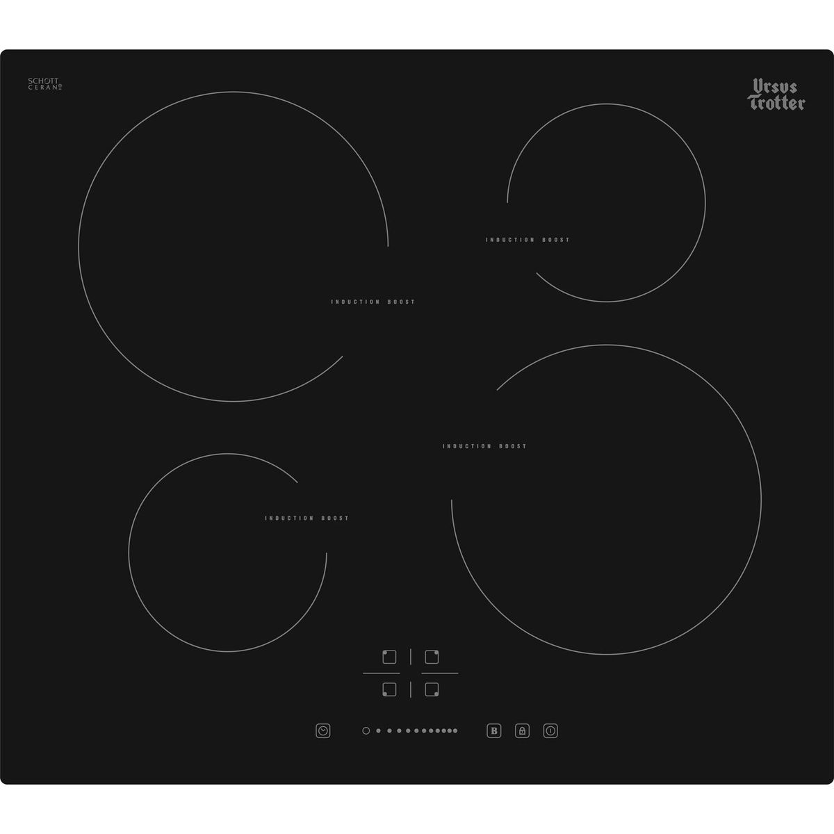 URSUS TROTTER - Encimera Inducción 4 Platos Negro UT iFTC-4P
