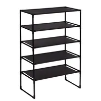 Zapatera Tela 5 Nivel(es) 56x88x29 cm Negro