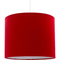 CONCEPT - Lámpara Colgante Liso 1 Luz Tela Rojo 25 cm
