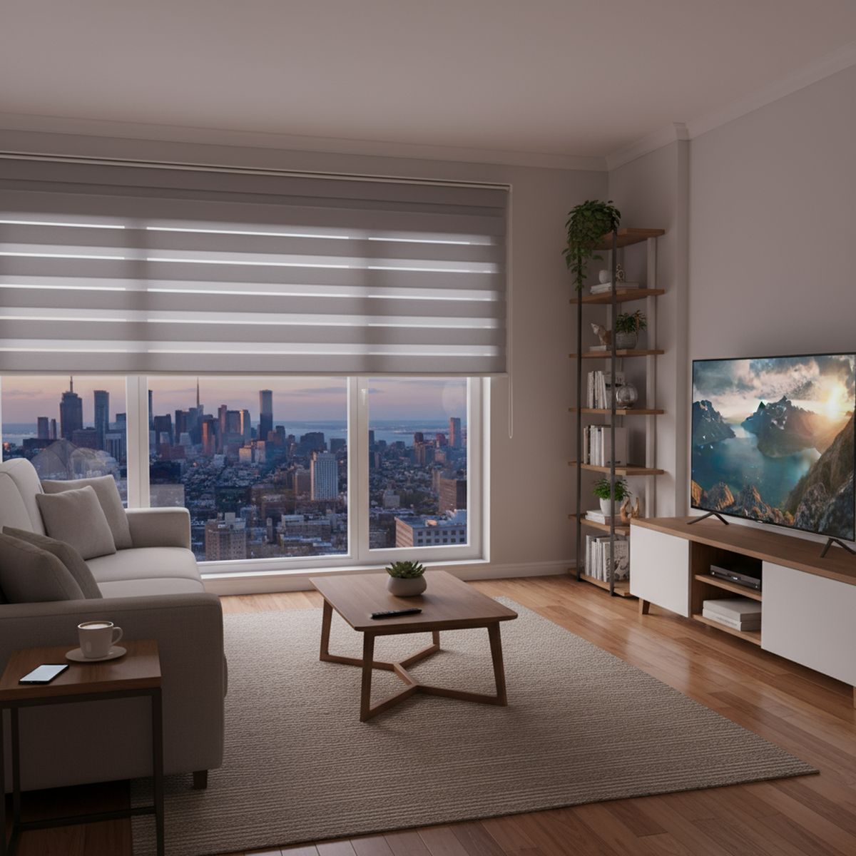 JUST HOME COLLECTION - Cortina Roller Dúo Black Out Gris