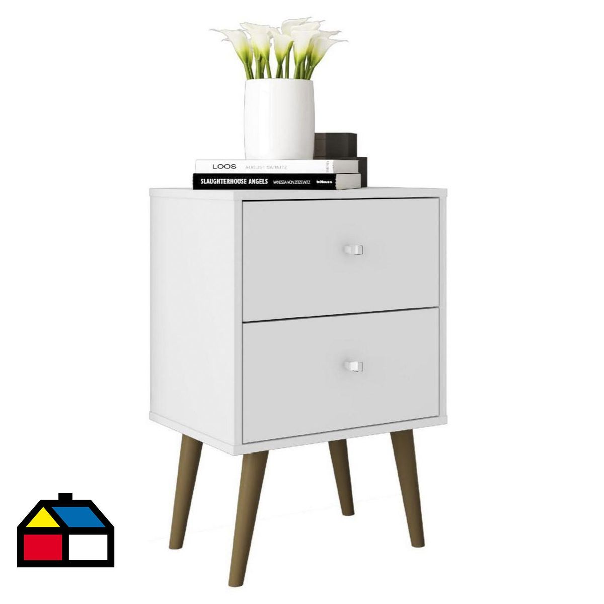 HOGA - Velador 2 Cajón(es) Mb2015 45x69x36 cm Blanco