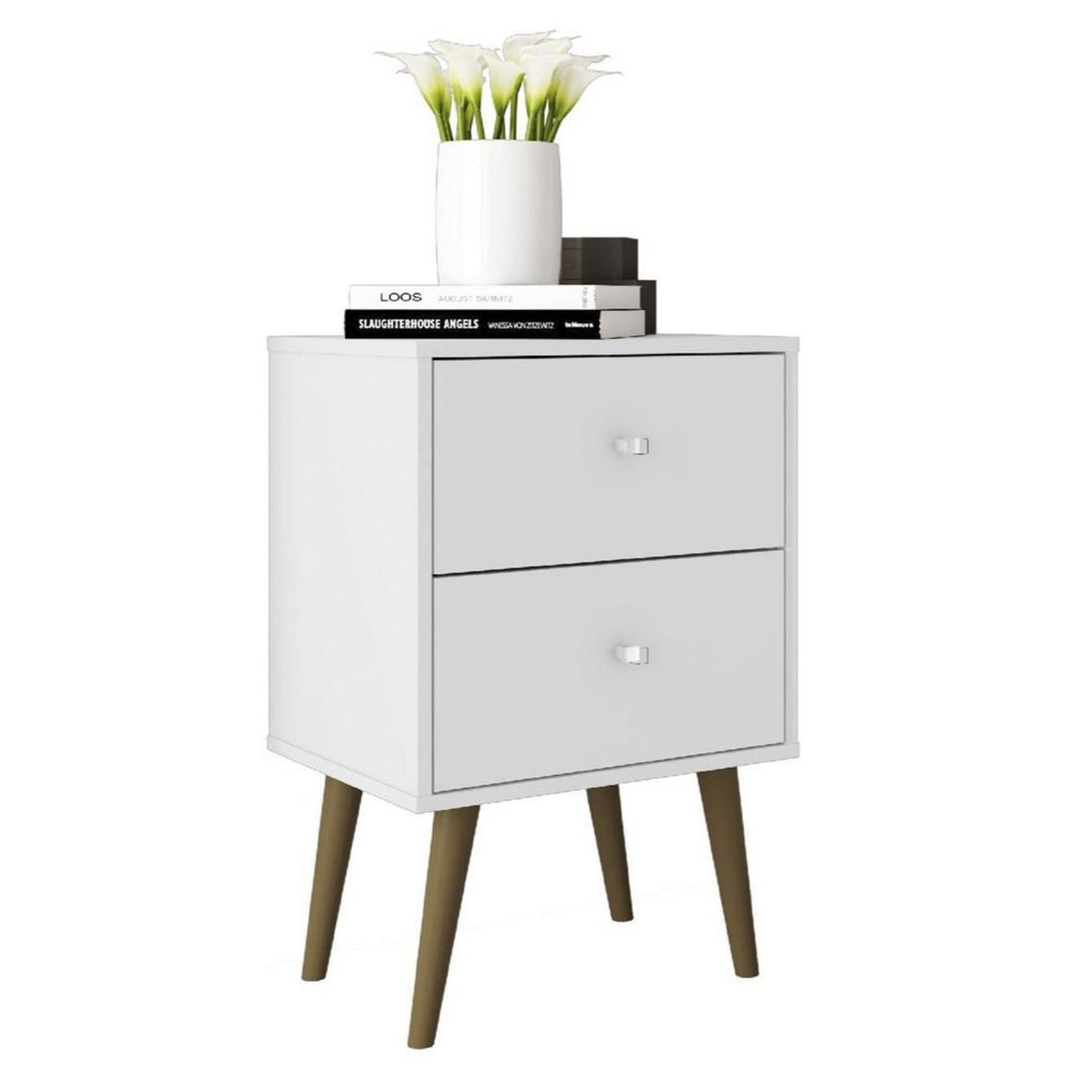 HOGA - Velador 2 Cajón(es) Mb2015 45x69x36 cm Blanco