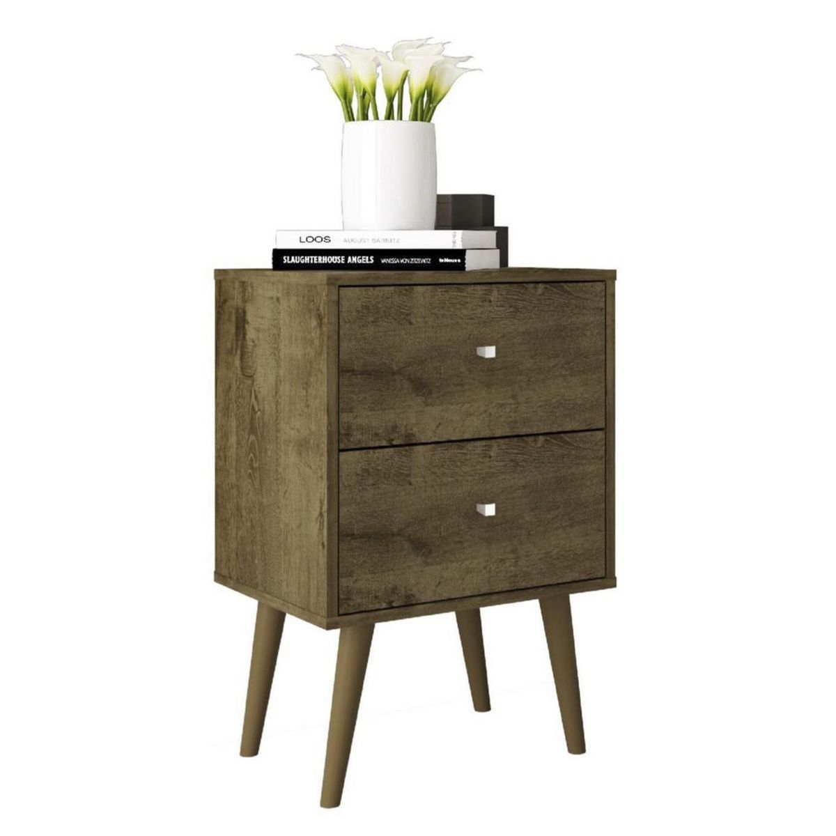 HOGA - Velador 2 Cajón(es) Mb2015 45x69x36 cm Rústico