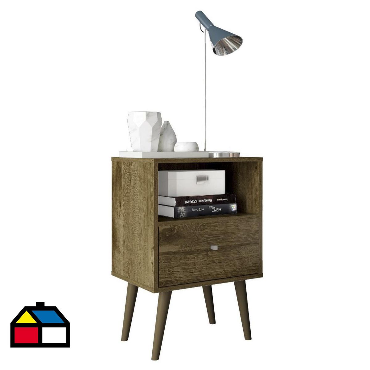 HOGA - Velador 1 Cajón(es) Mb2014 45x69x36 cm Rústico