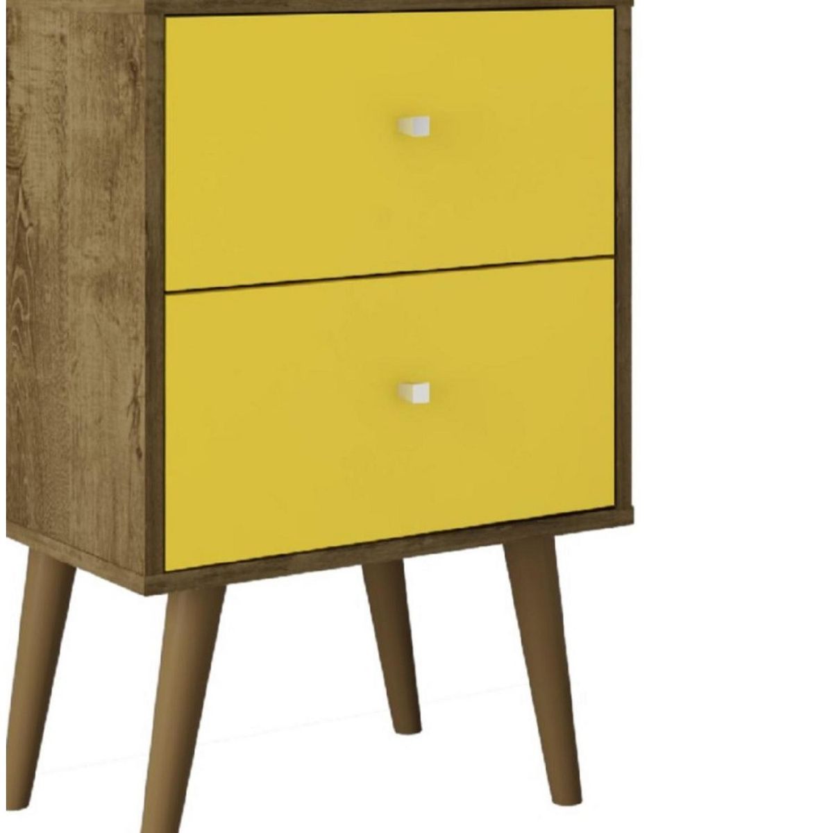 HOGA - Velador 2 Cajón(es) Mb2015 45x69x36 cm Rústico amarillo