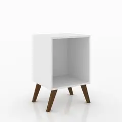 HOGA - Velador 1 Cajón(es) Retro 35x57x40 cm Blanco