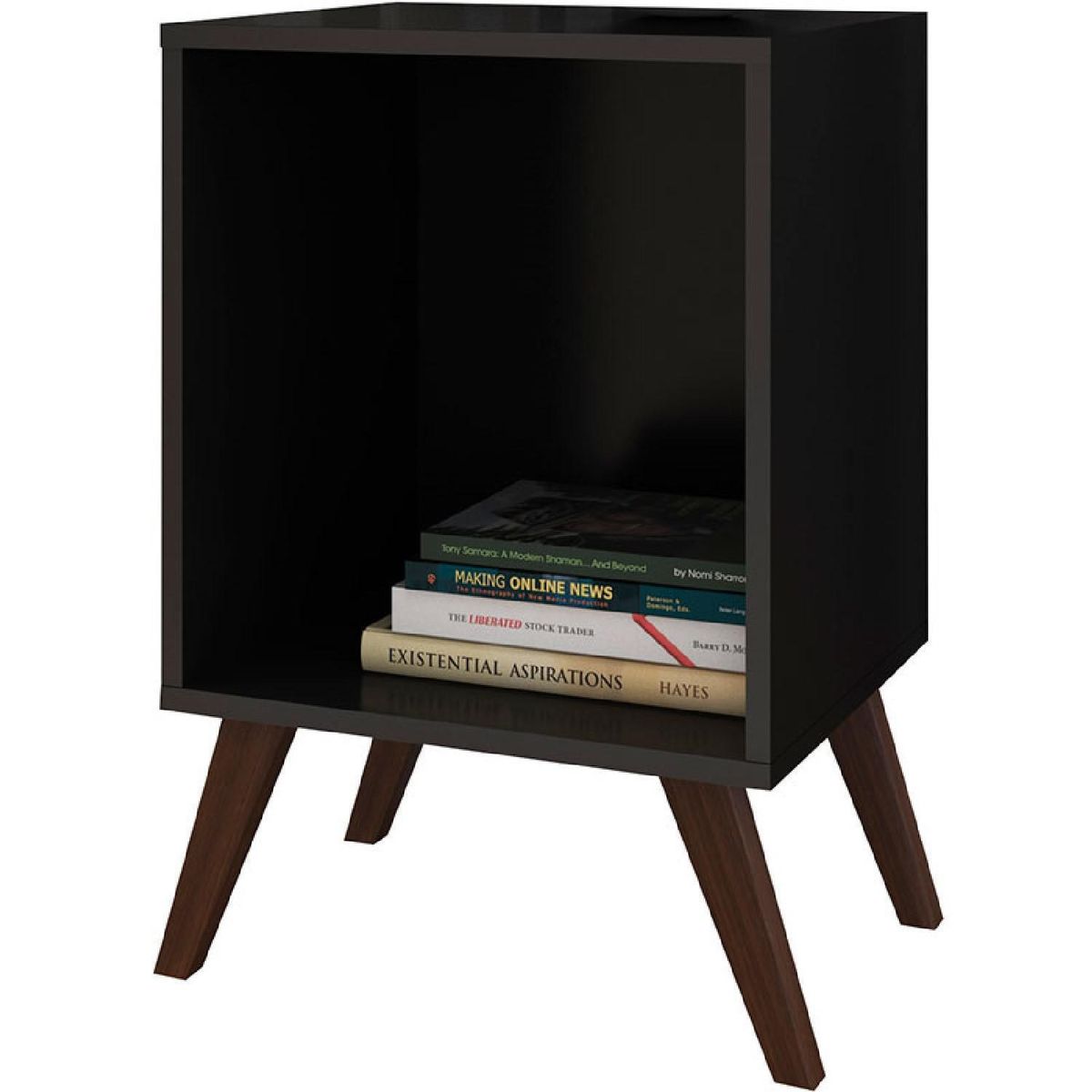 HOGA - Velador 1 Cajón(es) Retro 35x57x40 cm Negro