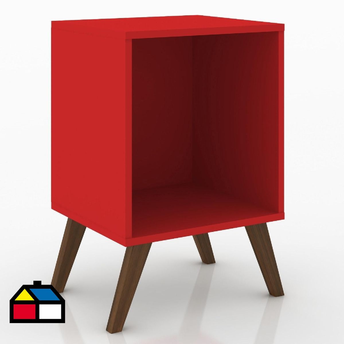 HOGA - Velador 1 Cajón(es) Retro 35x57x40 cm Rojo
