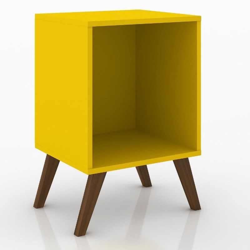 HOGA - Velador 1 Cajón(es) Retro 35x57x40 cm Amarillo