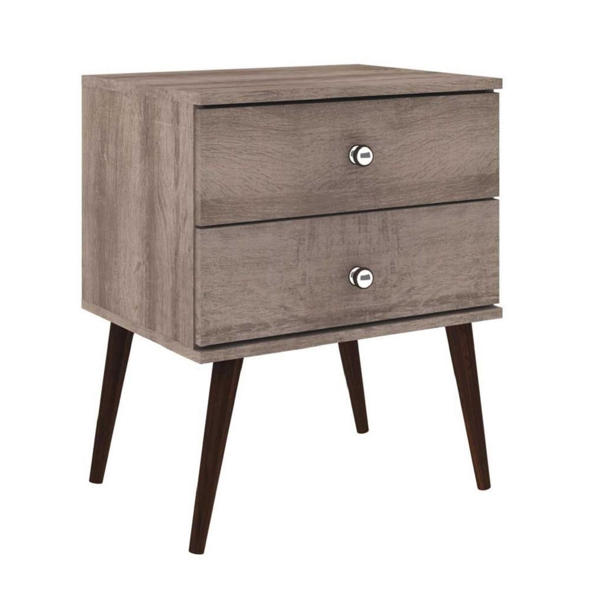 HOGA - Velador 2 Cajón(es) Felipe 50x60x39 cm Rústico